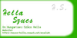 hella szucs business card